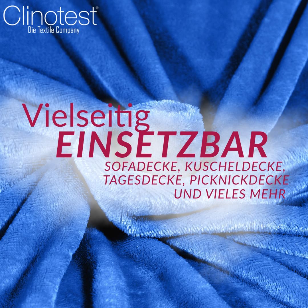 clinotest-bettwaren-kuscheldecke-150x220-blau-flauschig-polyester image 2