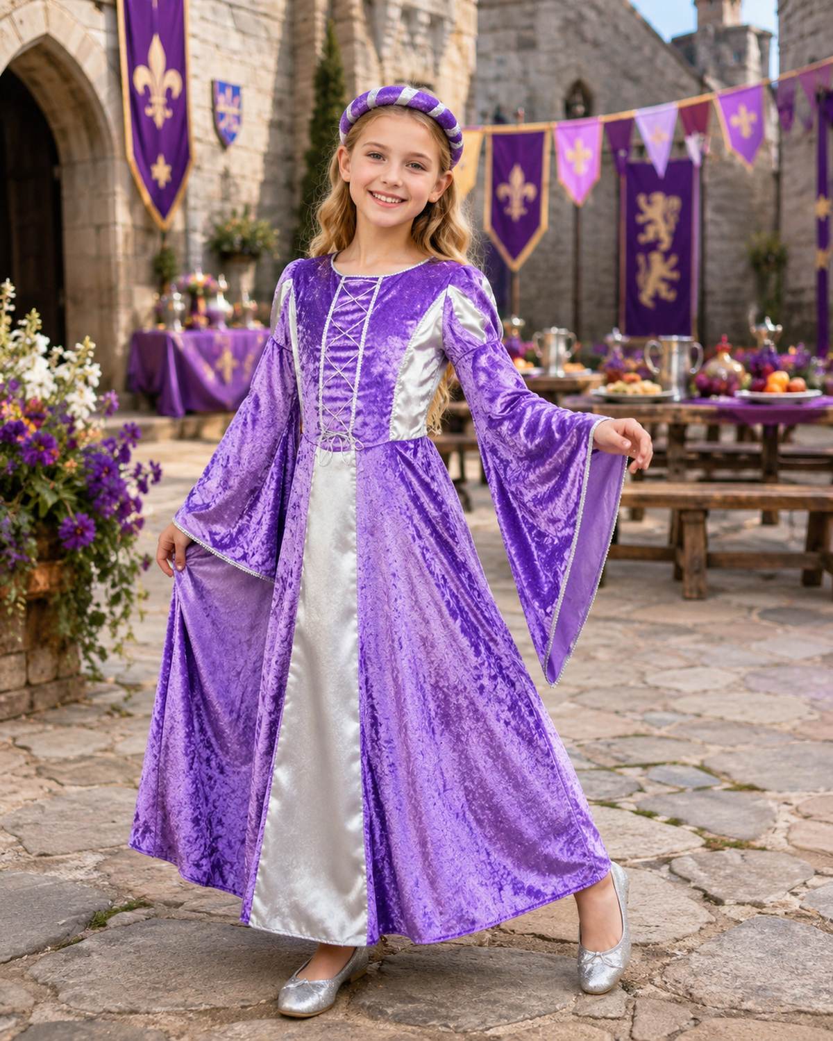 das-kost-mland-prinzessin-helena-burgfr-ulein-kost-m-lila-silber-samt image 2
