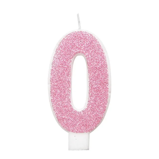 das-kost-mland-dekorationen-zahlenkerze-0-glitz-pink image 1