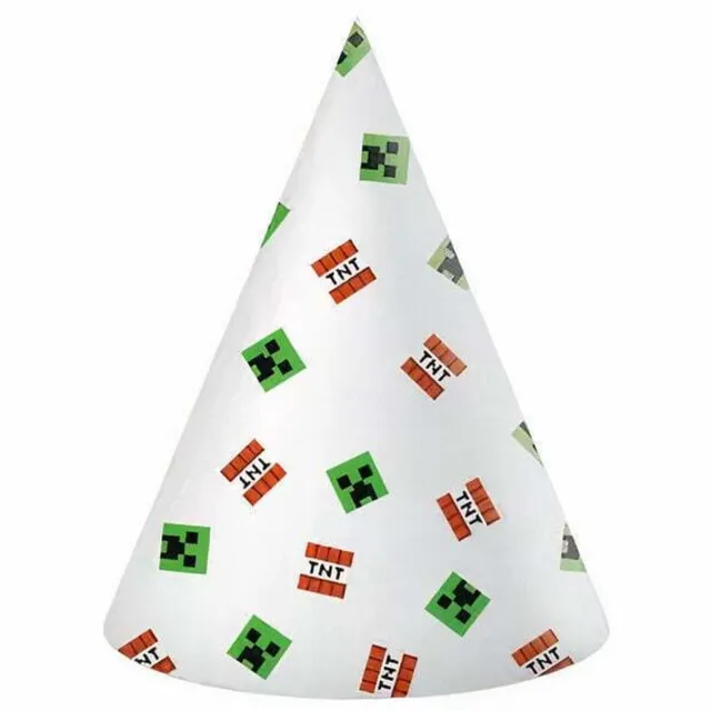 minecraft-partyh-te-6-st-ck-partyhut-gaming-kindergeburtstag-fsc image 1