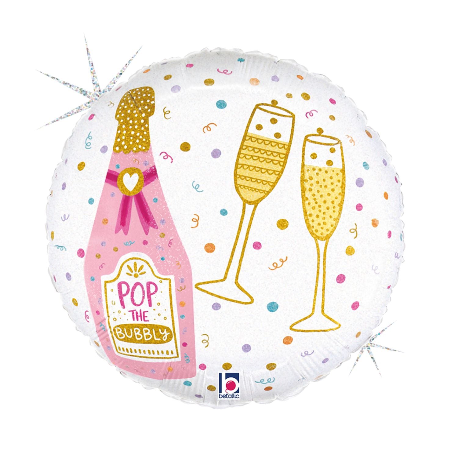 das-kost-mland-folienballon-party-time-holografisch-46-cm image 3