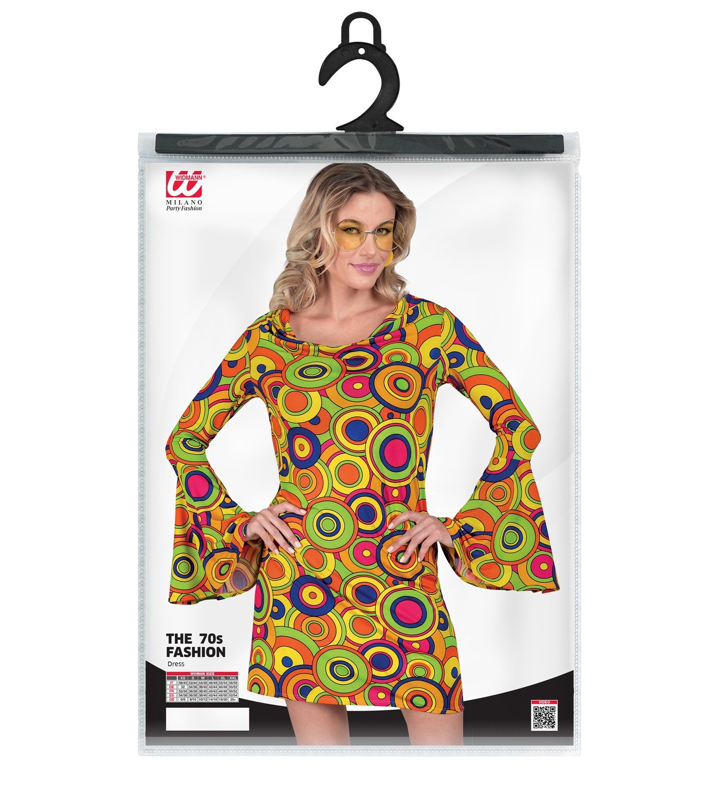 das-kost-mland-damen-yellow-circles-70er-kleid-mehrfarbig-m image 2