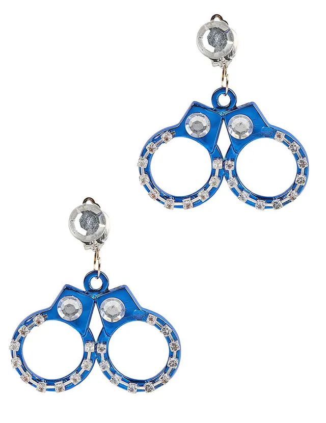 das-kost-mland-handschellen-ohrringe-blau-strass-clip image 1
