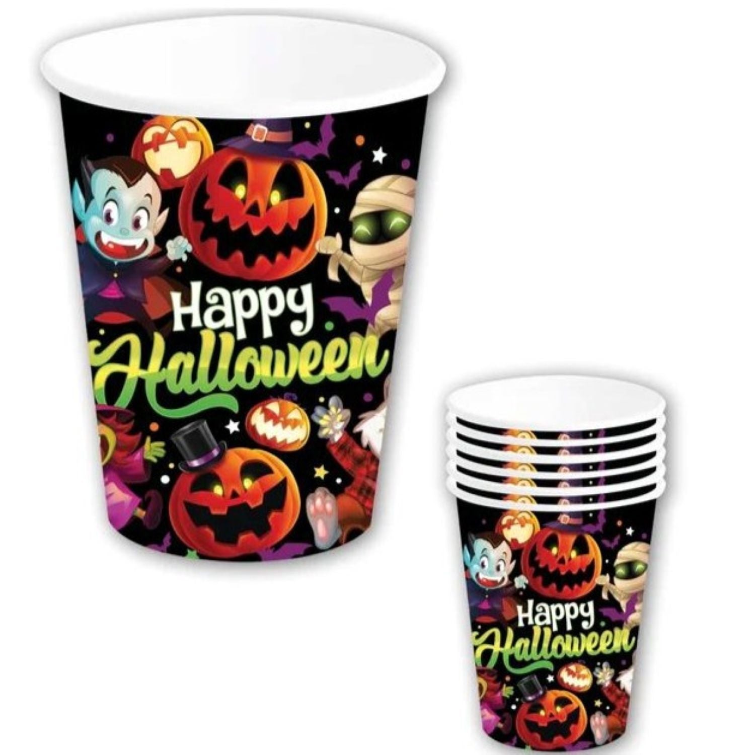 das-kost-mland-halloween-kleine-monster-pappbecher-240-ml-6-stk image 3