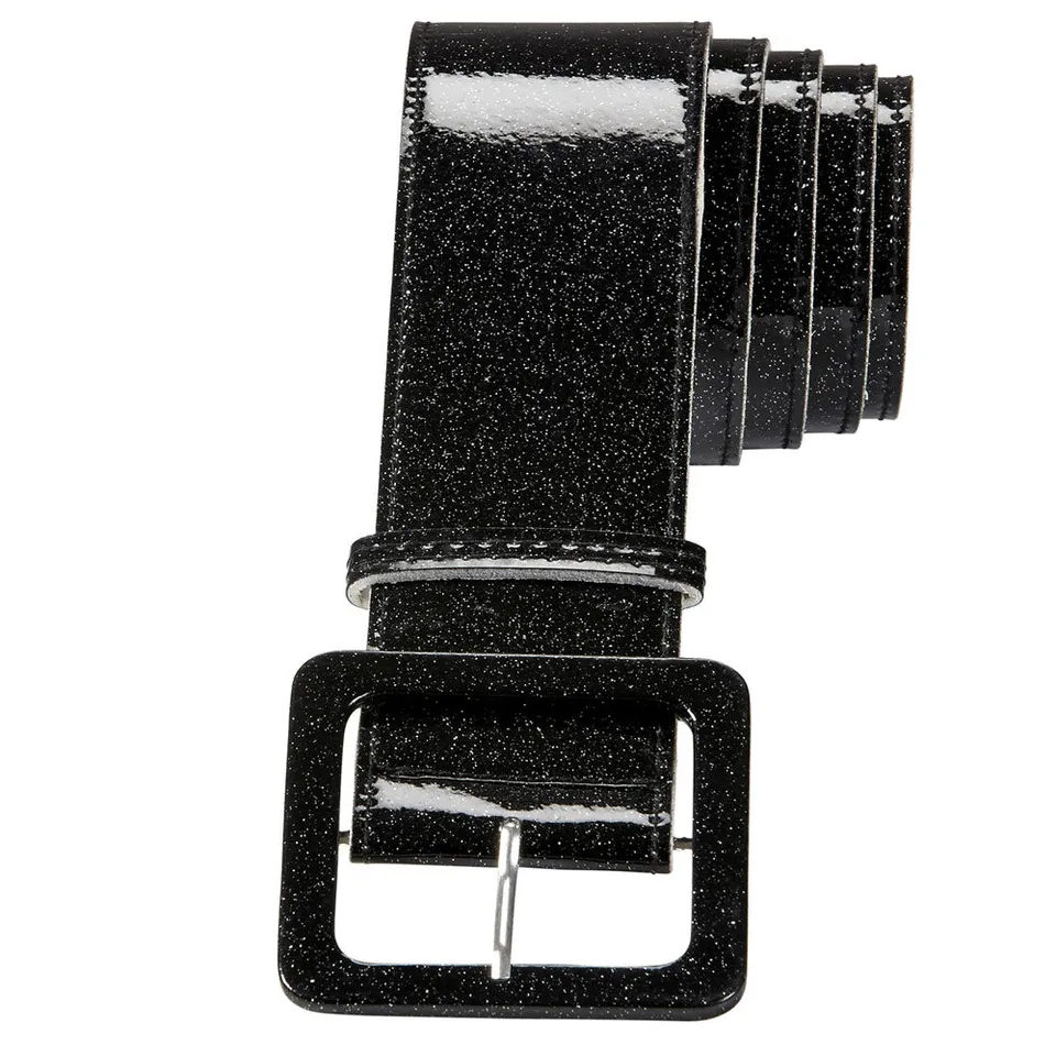 das-kost-mland-accessoires-glitzer-lack-g-rtel-schwarz-120-cm image 1