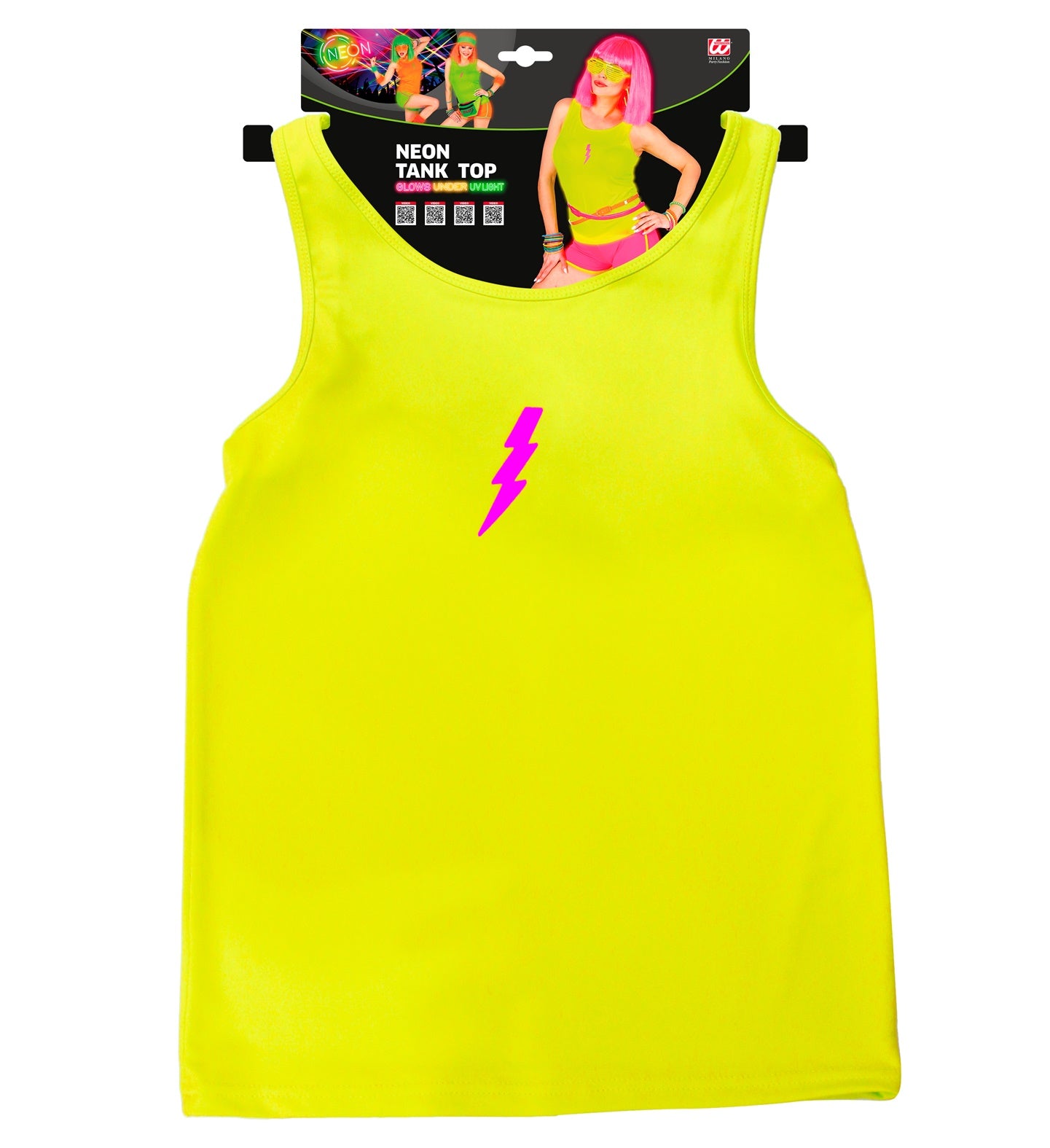 das-kost-mland-80er-tank-top-neon-gelb-mit-blitz-disco-kost-m image 5