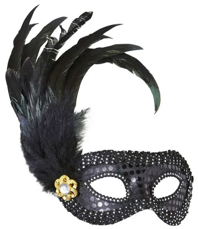 das-kost-mland-accessoires-augenmaske-francesca-federn-schwarz image 1