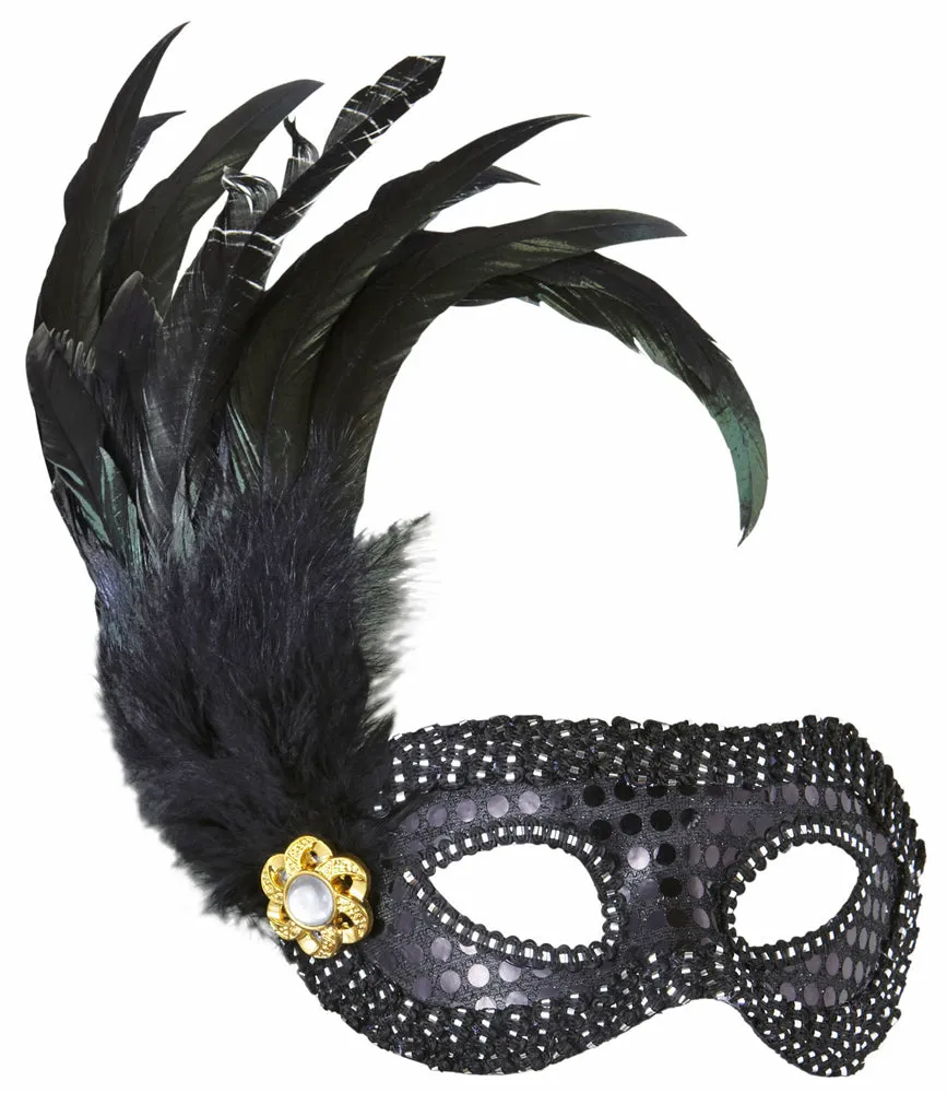 das-kost-mland-accessoires-augenmaske-francesca-federn-schwarz image 1
