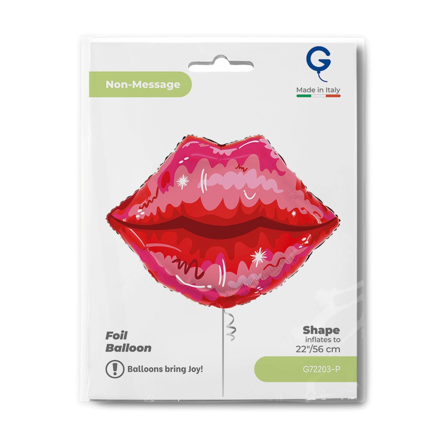 das-kost-mland-lippen-folienballon-56cm-rot-shape image 2