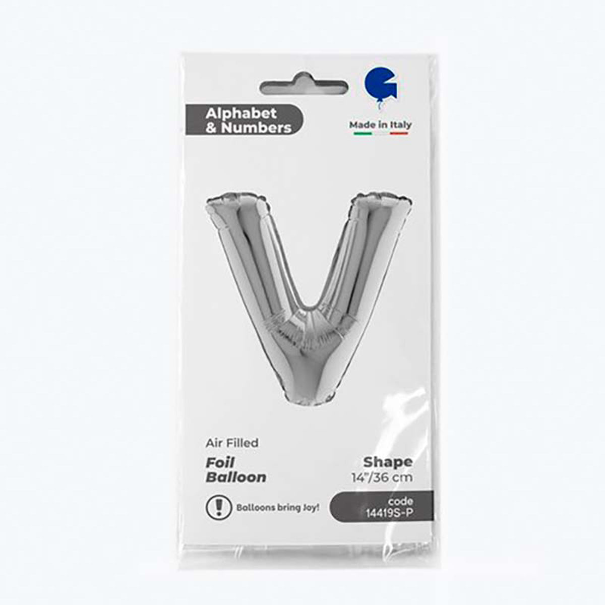 das-kost-mland-buchstabe-v-folienballon-silber-36-cm image 2