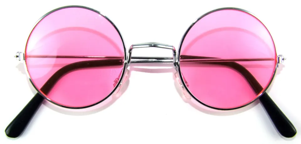das-kost-mland-accessoires-lennon-nickelbrille-rosa-partybrille-rund image 1