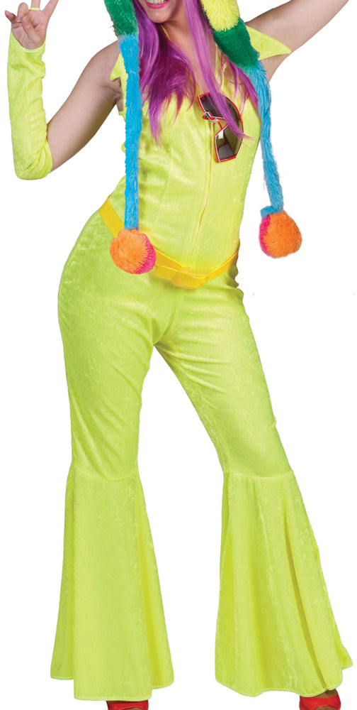 das-kost-mland-damen-disco-anzug-neon-gelb-overall-mit-stulpen image 2