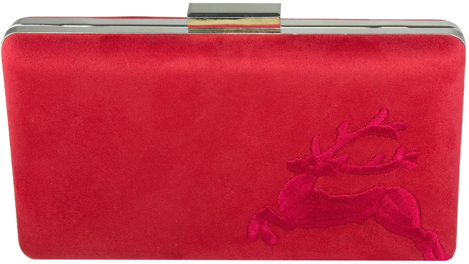 das-kost-mland-accessoires-handtasche-hirsch-clutch-rot-kette image 1