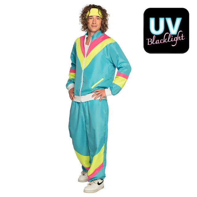 retro-man-trainingsanzug-herren-neonblau-uv-80er-kost-m image 1