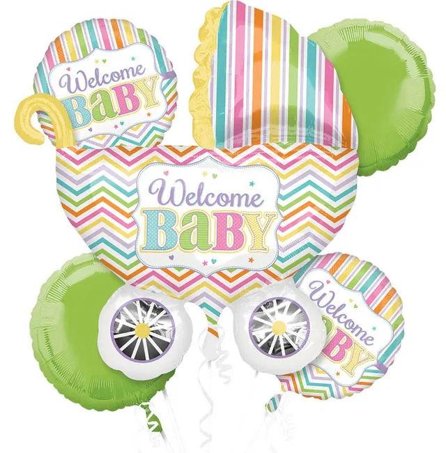 das-kost-mland-baby-brights-folienballon-kinderwagen-gr-n image 1