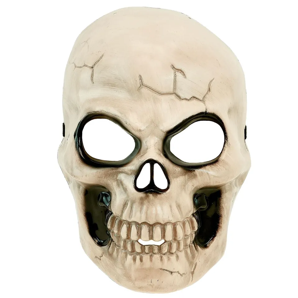 das-kost-mland-totenkopf-halloween-maske-knochenfarbe-schwarz image 1