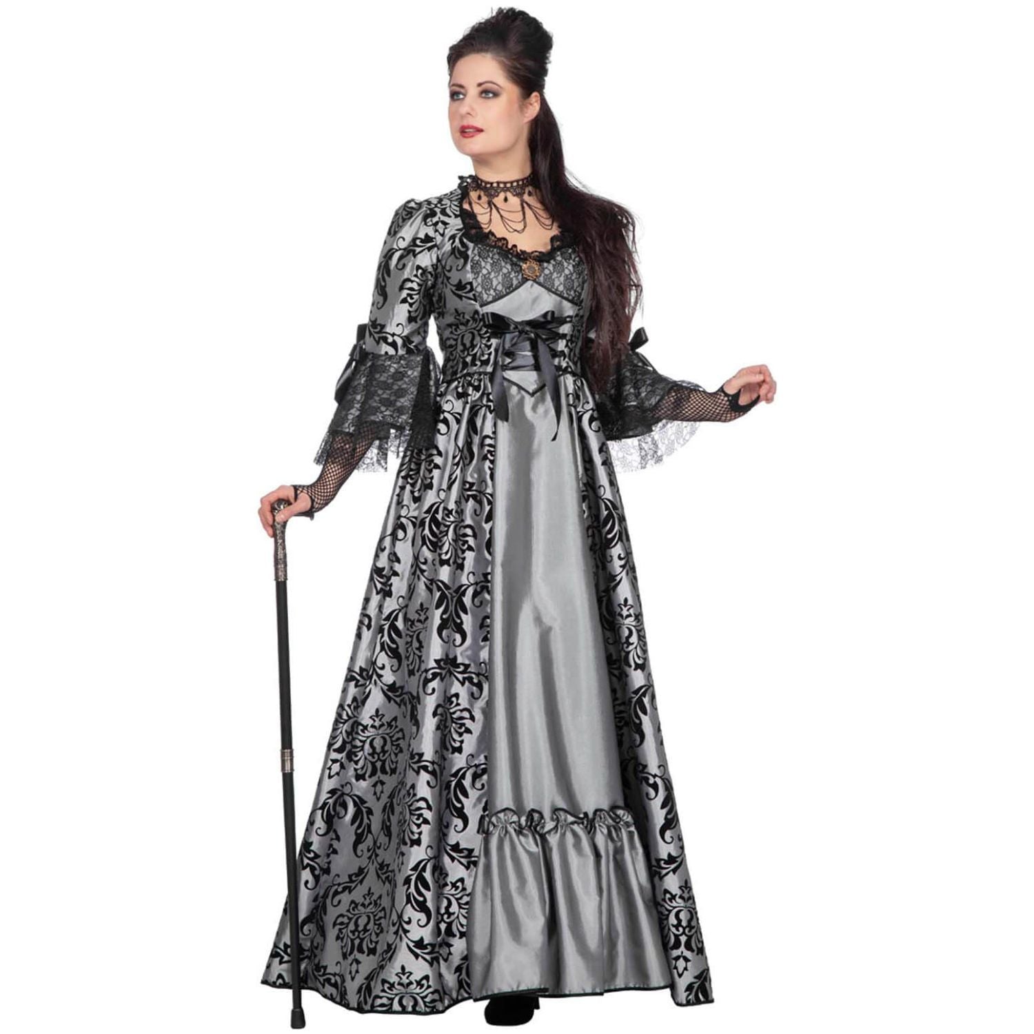das-kost-mland-damen-barock-kost-m-marquise-kleid-grau-gr-42 image 1