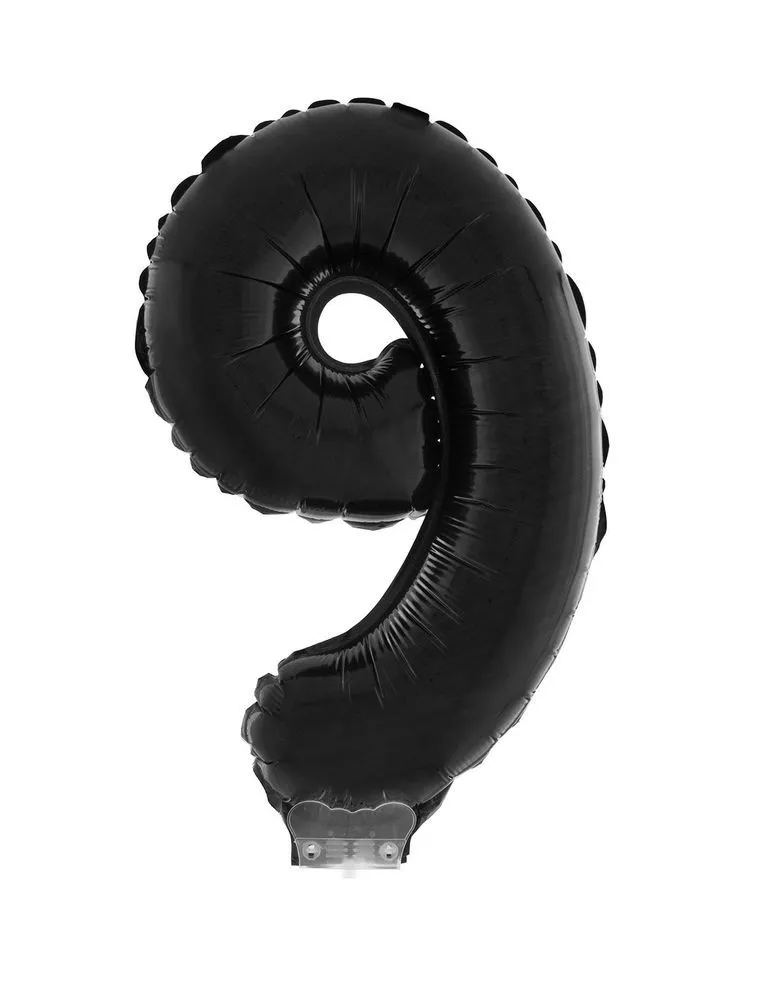 das-kost-mland-zahlen-folienballon-9-schwarz-41cm-stab image 1