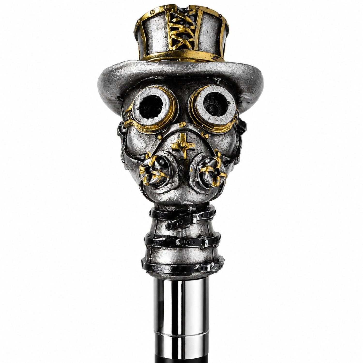 das-kost-mland-accessoires-gehstock-steampunk-schwarz-silber-90cm image 4