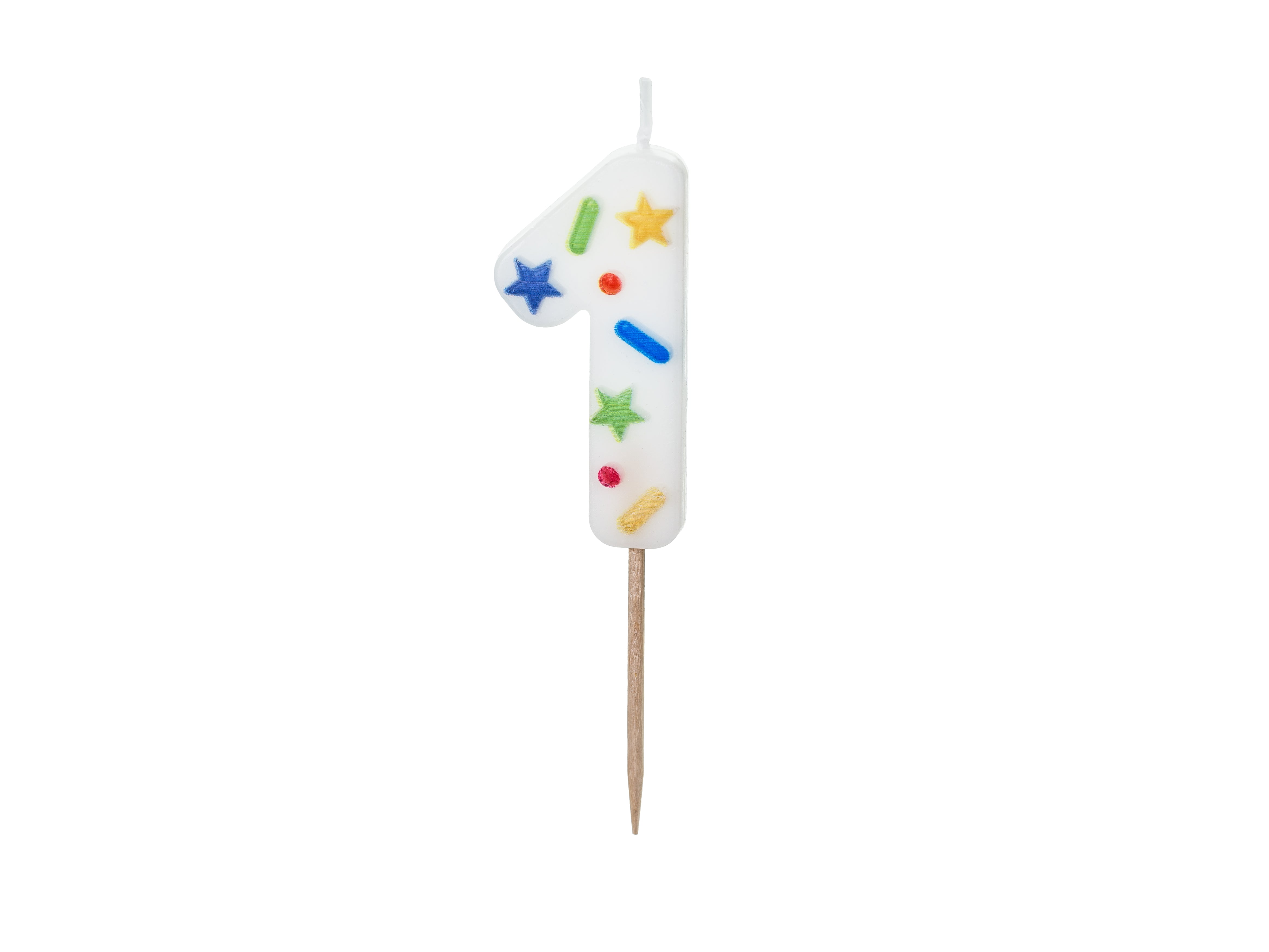 das-kost-mland-dekorationen-zahlenkerze-1-tortenkerze-wei-konfetti-5-5-cm image 1