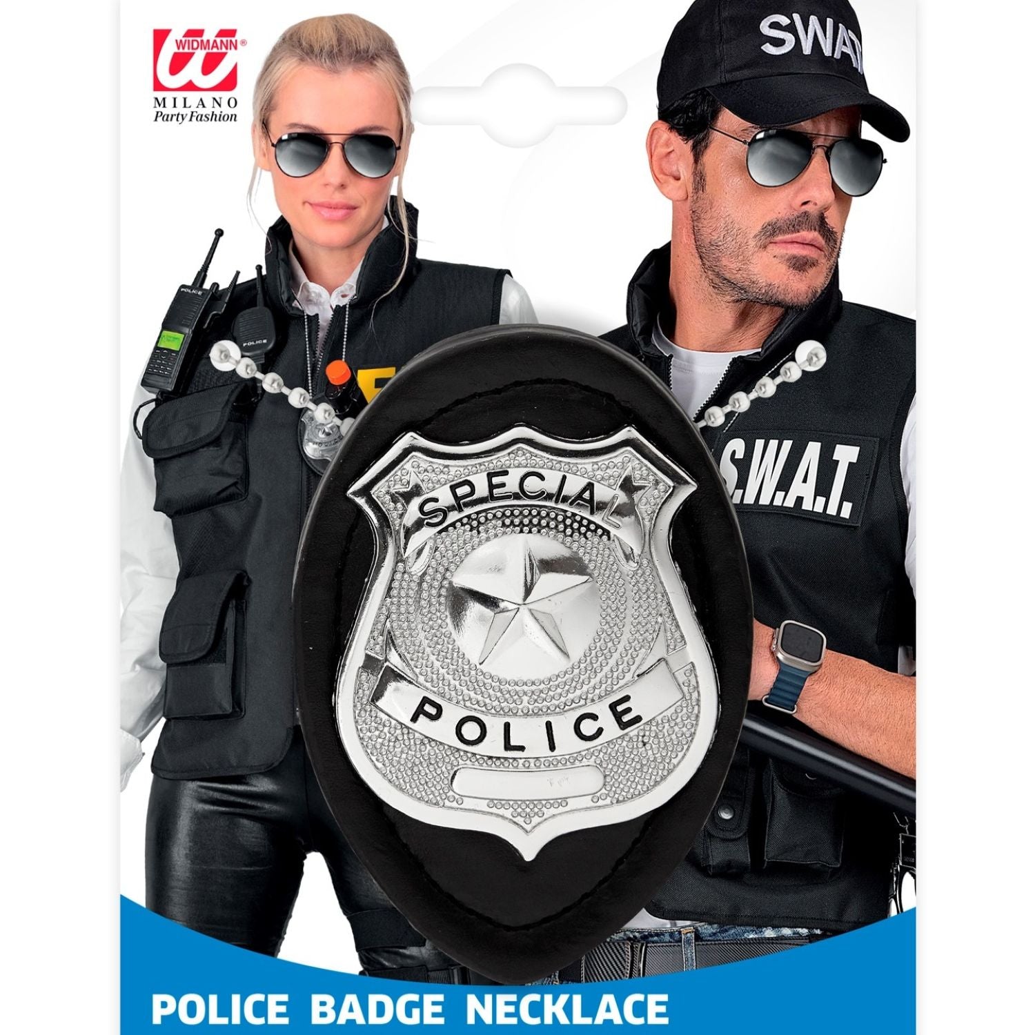 das-kost-mland-polizei-marke-kost-mabzeichen-schwarz-silber-kette image 2