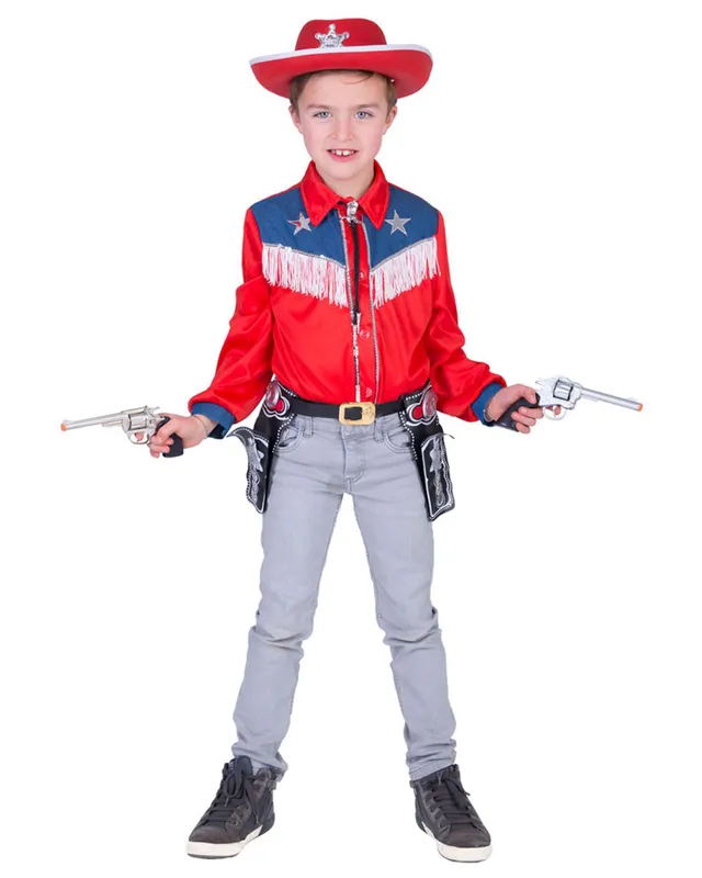 das-kost-mland-jungen-cowboy-hemd-fransen-rot-kinder image 1
