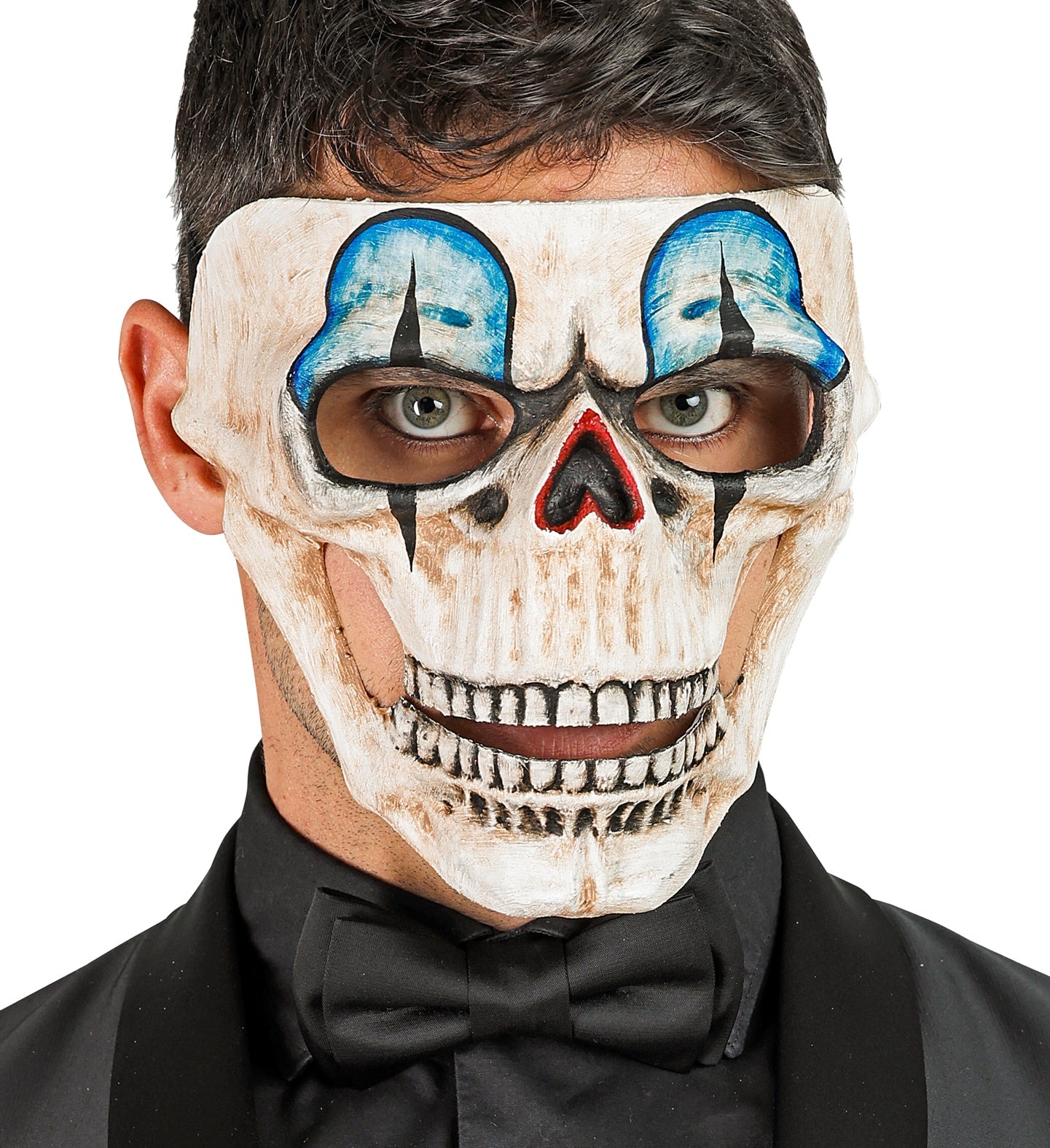 das-kost-mland-commedia-dellarte-totenkopf-maske-beige-blau image 4