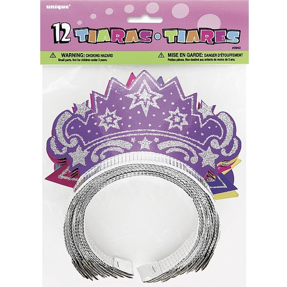 das-kost-mland-tiara-diadem-glitzer-sortiert-bunt-12-stk image 1