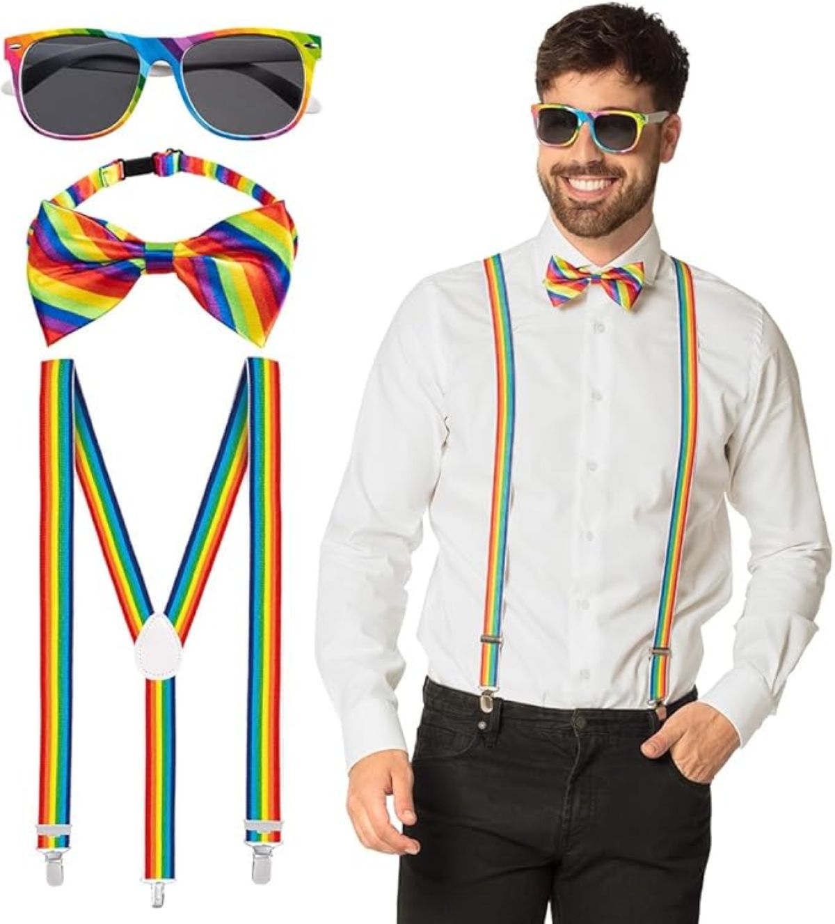 das-kost-mland-partyset-hosentr-ger-brille-fliege-regenbogen image 1