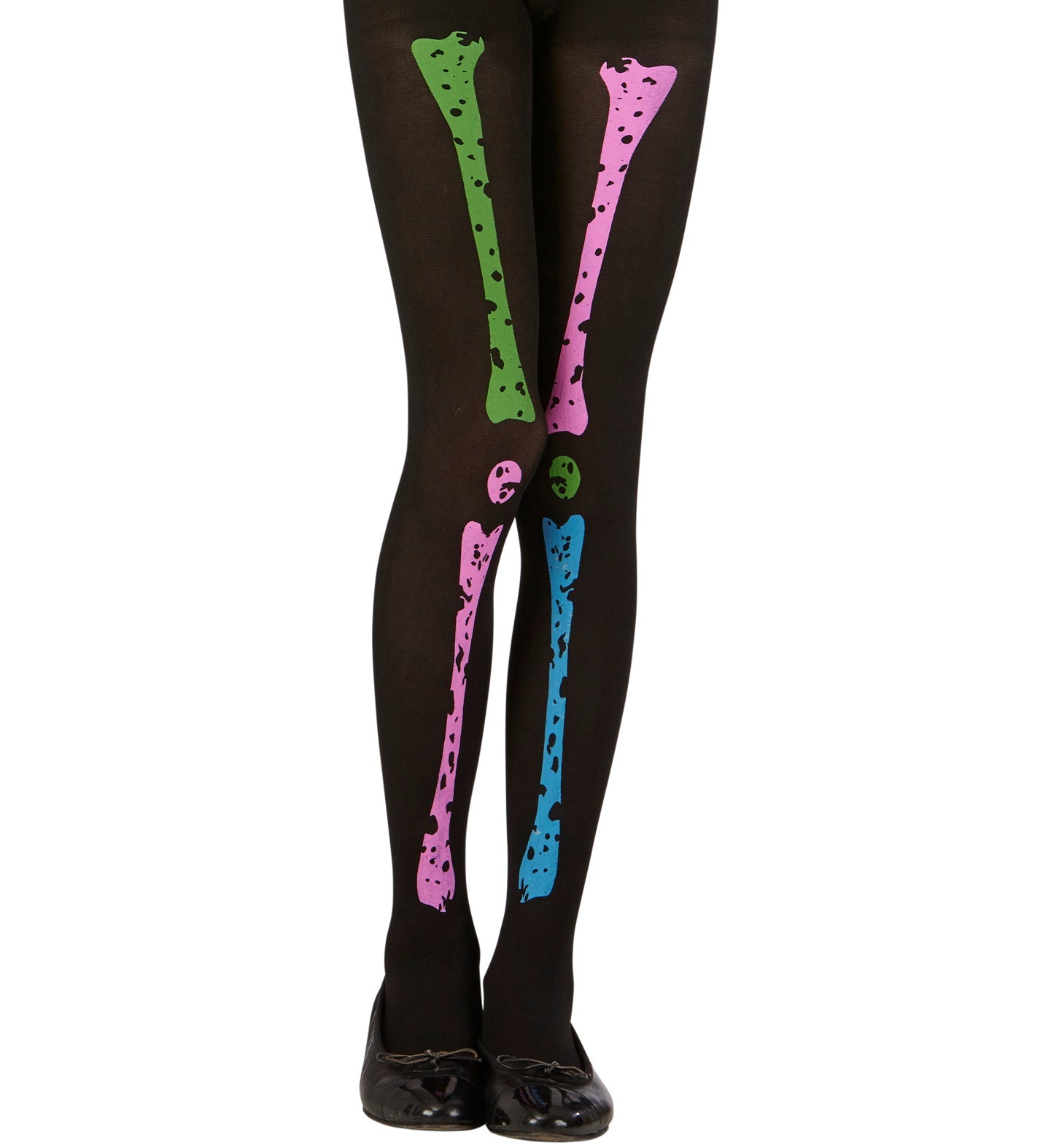 das-kost-mland-skelett-strumpfhose-kinder-neon-70-den image 1