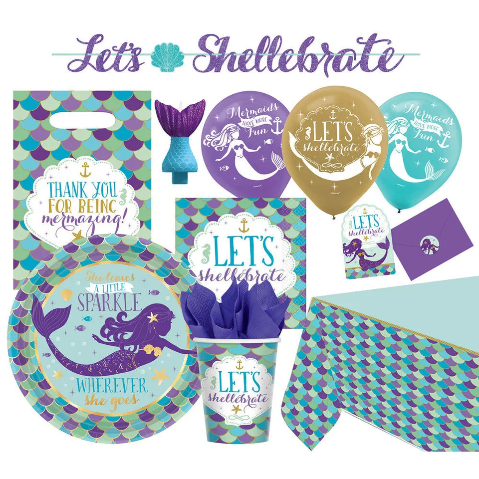amscan-mermaid-wishes-meerjungfrau-partydeko-trinkbecher-8x250ml image 1