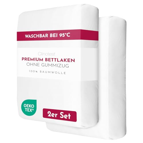 clinotest-bettwaren-flachbettlaken-100x200-2er-set-baumwolle image 7