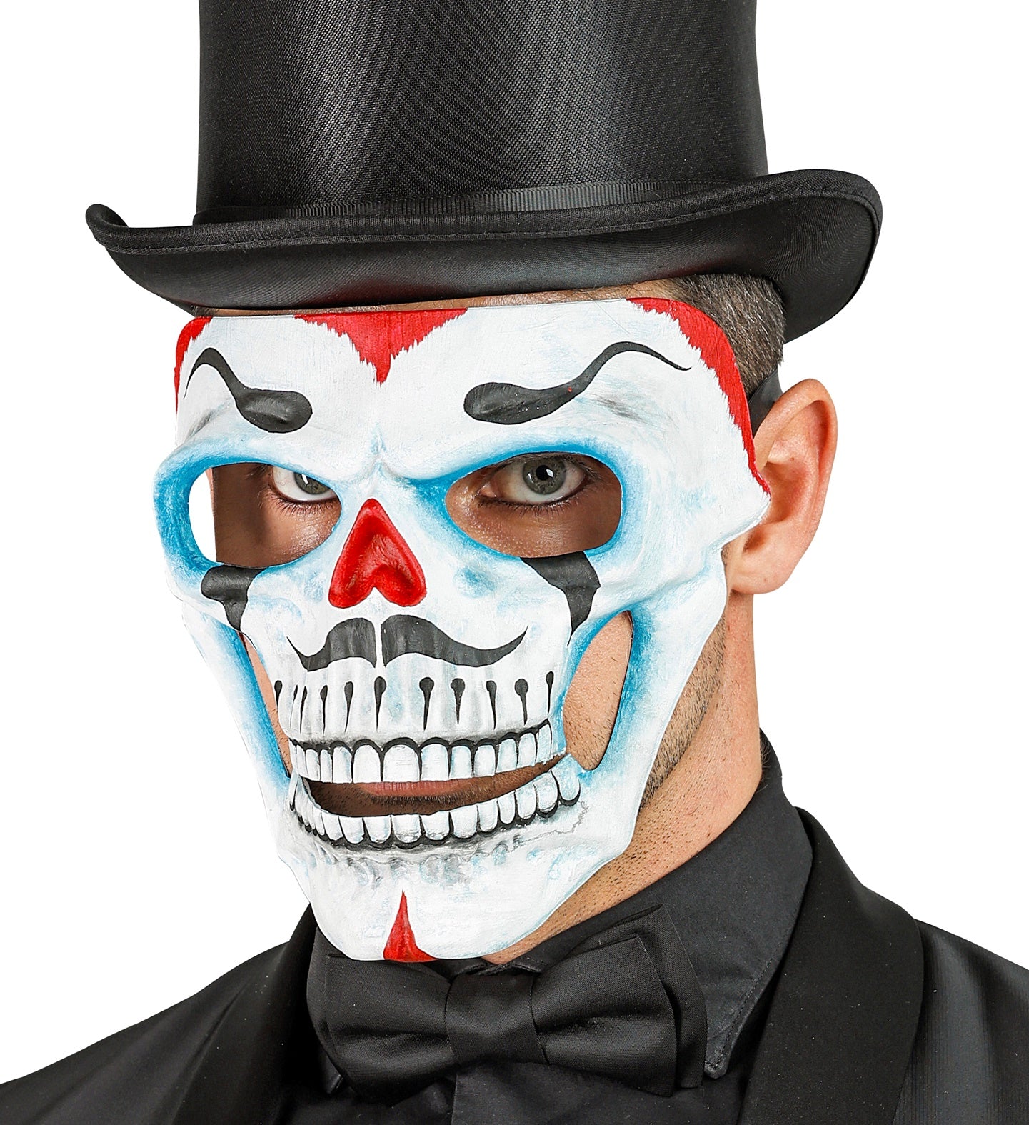 das-kost-mland-dia-de-los-muertos-totenkopf-clownmaske-wei-blau image 3