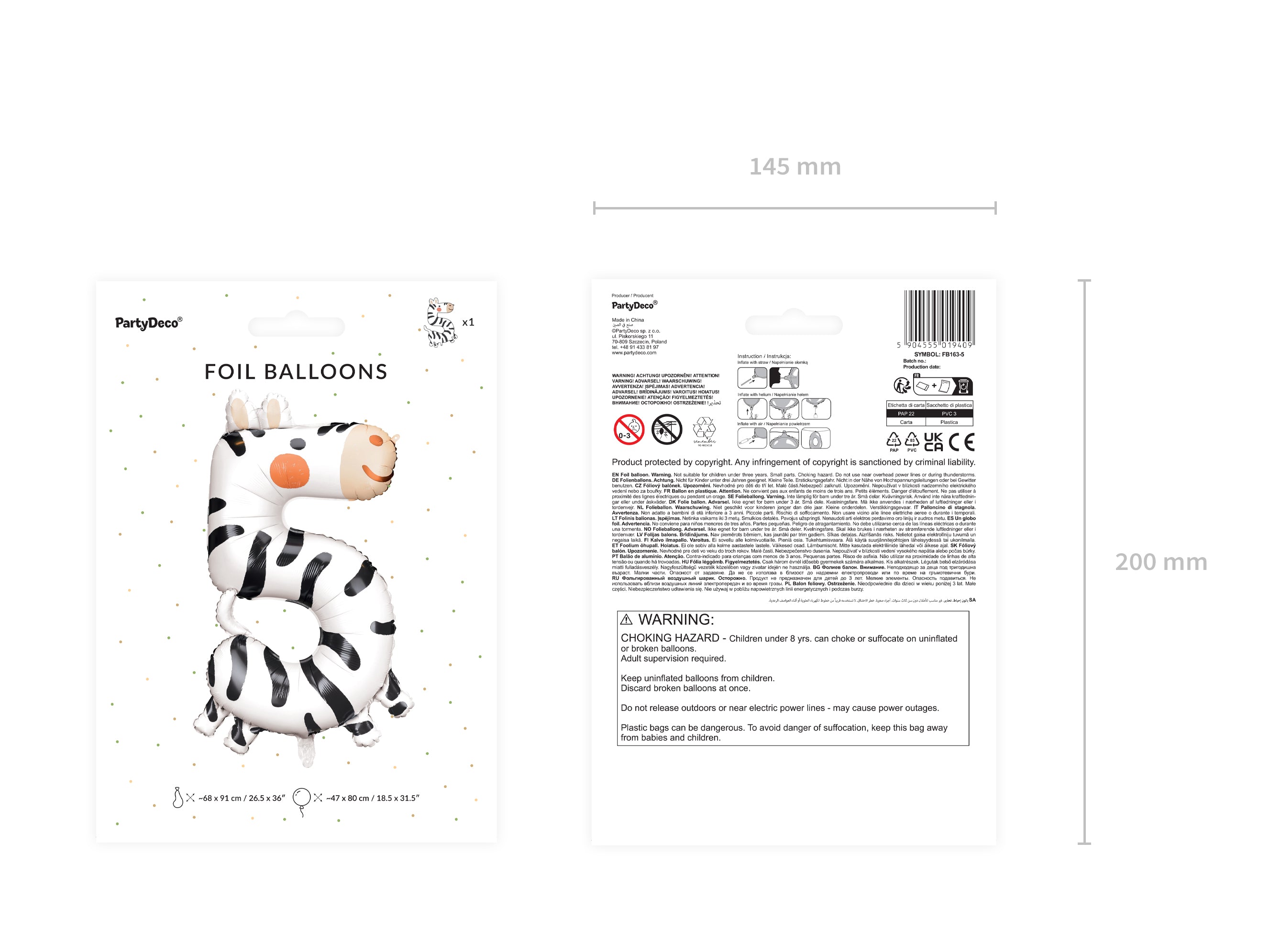 das-kost-mland-dekorationen-xxl-zahlen-folienballon-98-cm-zebra-zahl-5 image 2