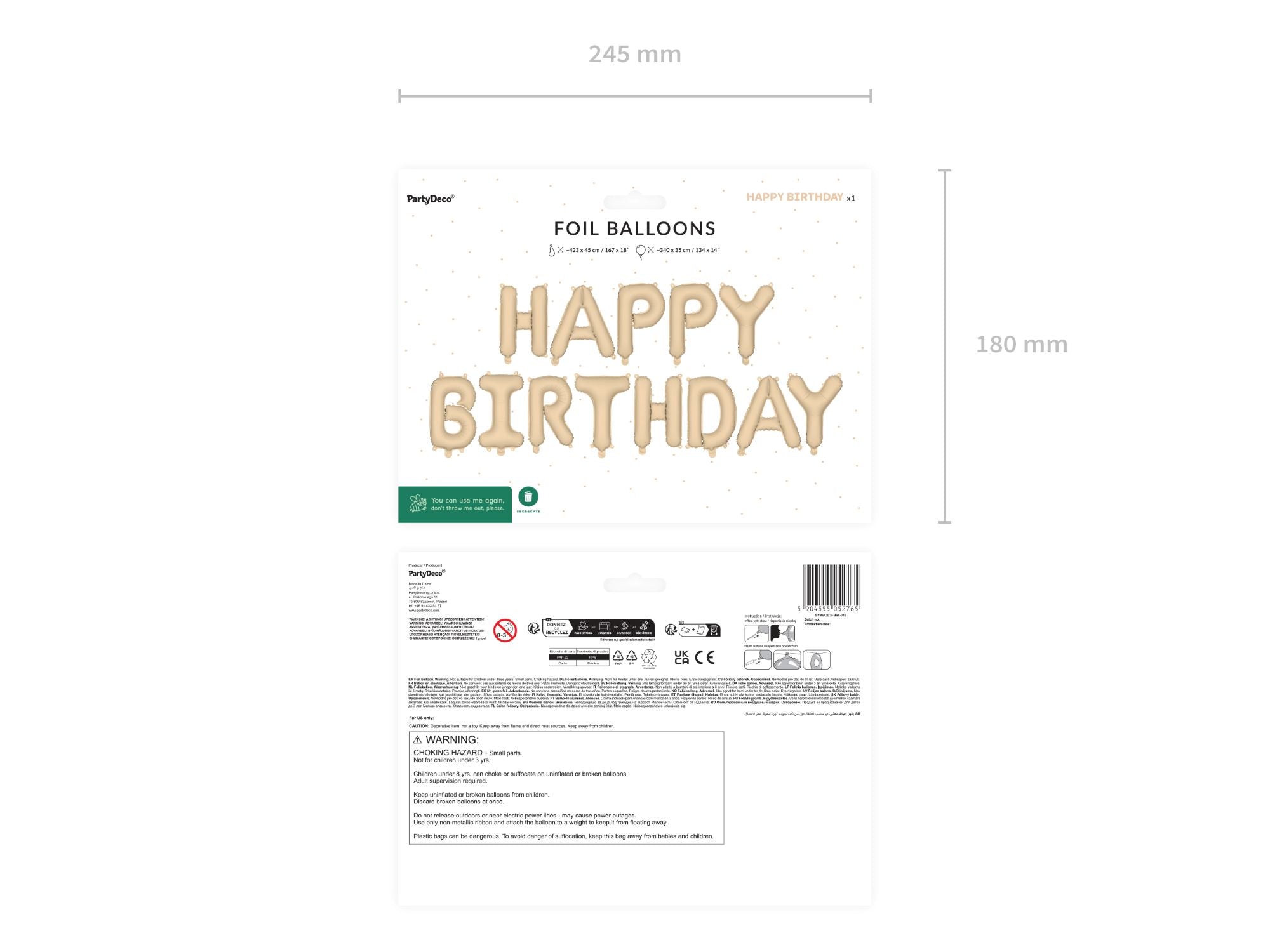 das-kost-mland-ballongirlande-happy-birthday-beige-340-cm image 2