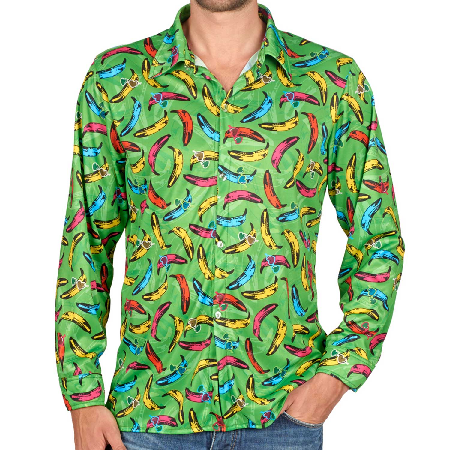 das-kost-mland-retro-hippie-hemd-pop-banana-herren-gr-n-50-52 image 3