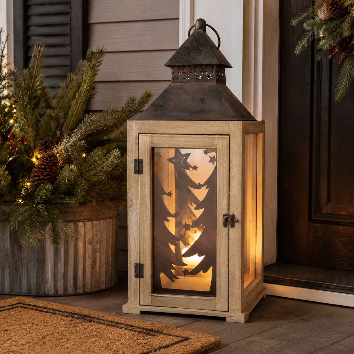 das-kost-mland-laterne-weihnachtsbaum-24x57-cm-deko-braun-holz image 4