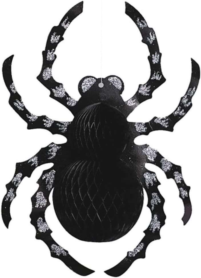 das-kost-mland-dekorationen-h-ngedeko-spinne-glitter-karton-35cm image 1