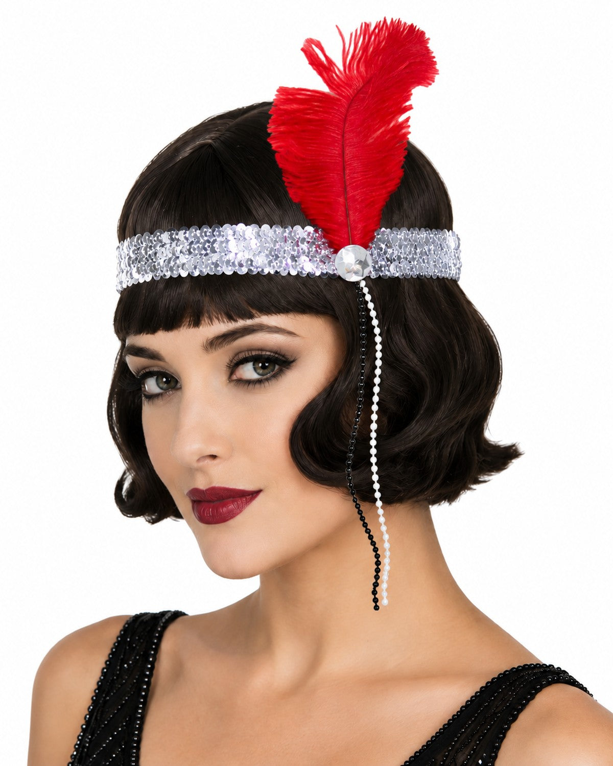 das-kost-mland-accessoires-charleston-stirnband-kira-silber-rot image 2