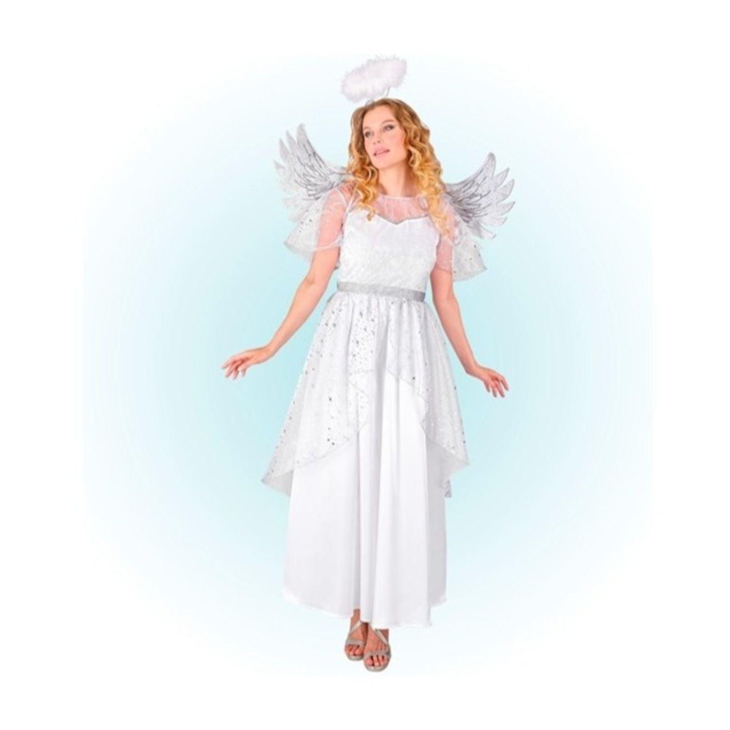 das-kost-mland-damen-engel-kost-m-wei-silber-kleid-fl-gel image 2