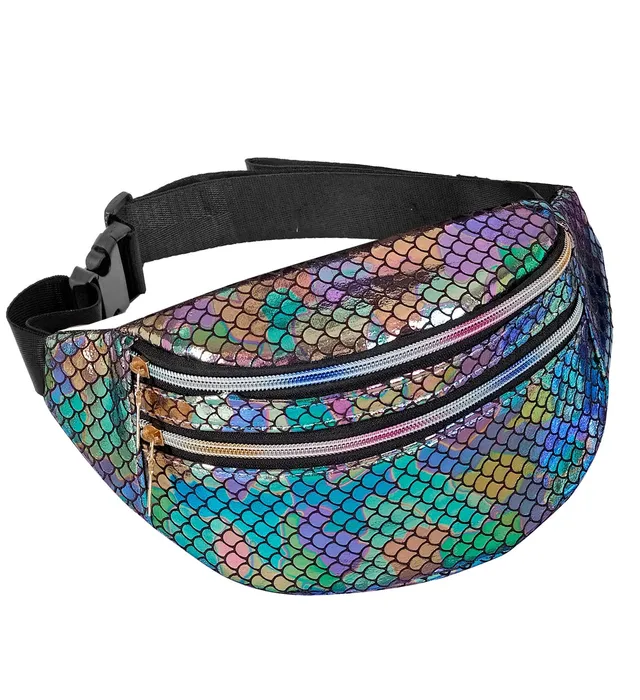 das-kost-mland-bauchtasche-schuppen-meerjungfrau-holografisch image 1