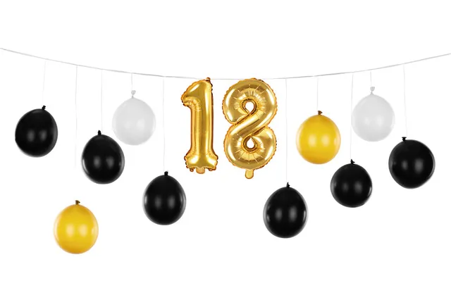 das-kost-mland-ballongirlande-3in1-schwarz-gold-18-geburtstag image 1