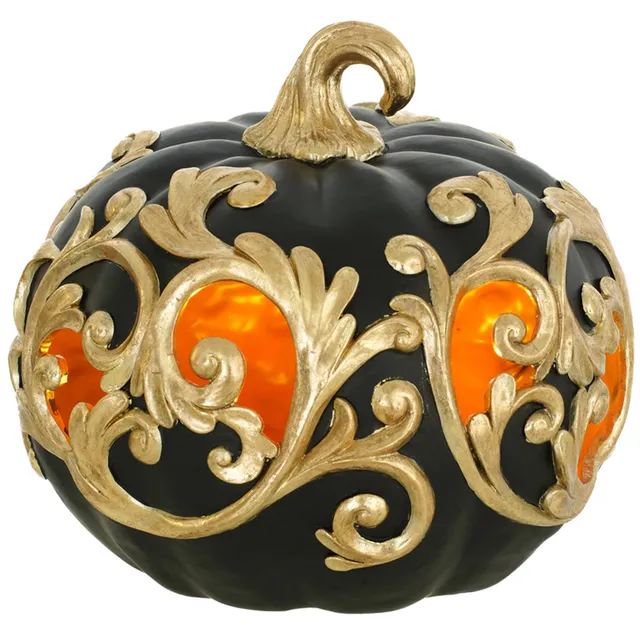 das-kost-mland-k-rbis-dekofigur-led-halloween-orange-23cm image 1
