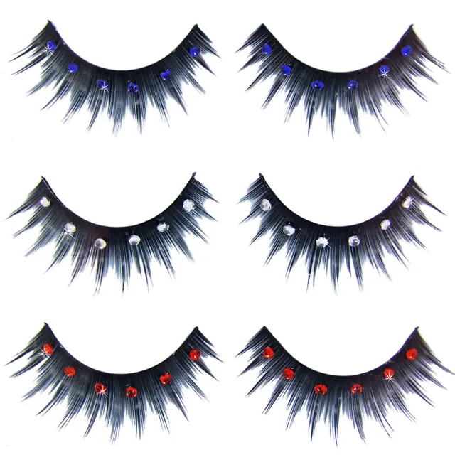 das-kost-mland-accessoires-k-nstliche-wimpern-schmucksteine-fake-lashes-blau image 1