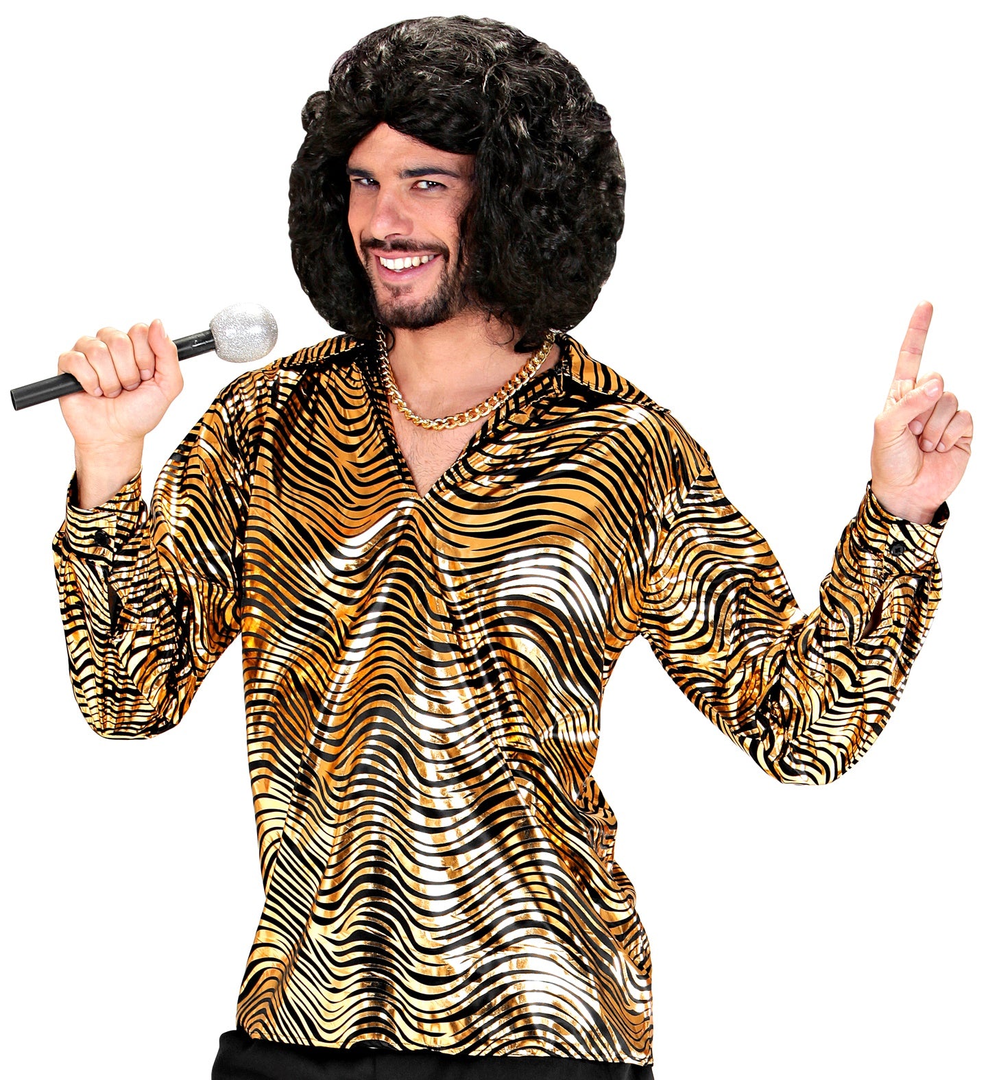 das-kost-mland-fever-disco-hemd-herren-m-l-gold-schwarz image 2