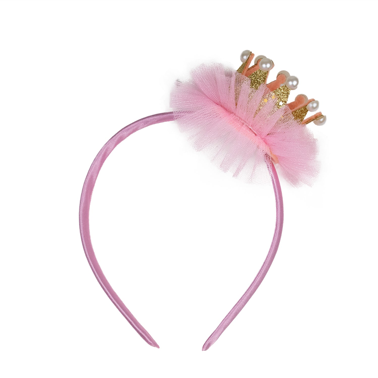 das-kost-mland-prinzessin-haarreif-krone-rosa-glitzer-perlen image 2