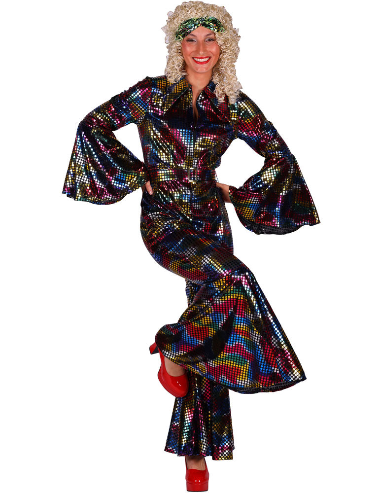 das-kost-mland-disco-glitzer-anzug-damen-retro-schwarz-bunt-gr-l image 3