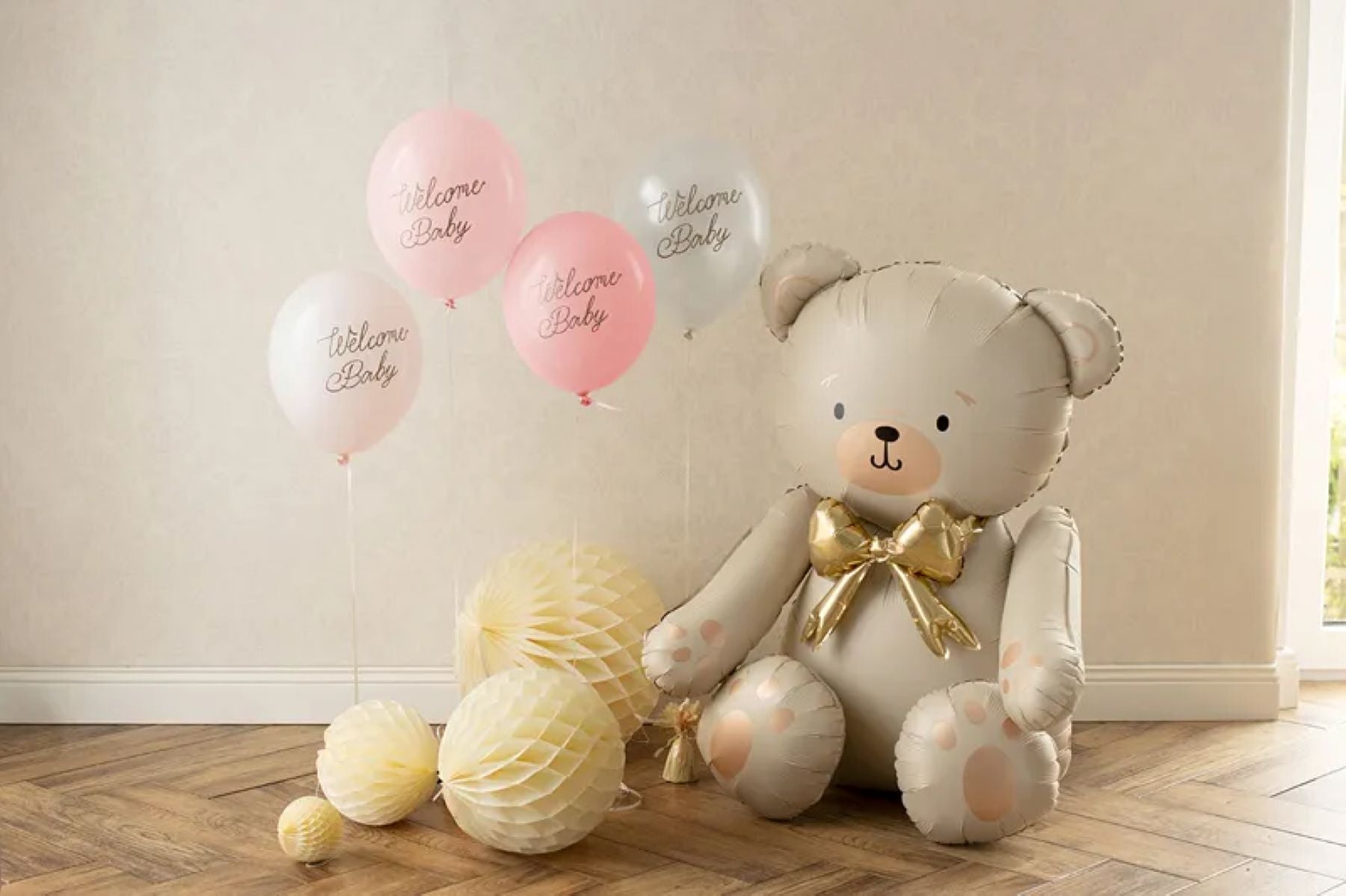das-kost-mland-dekorationen-luftballon-welcome-baby-rosa-6er image 2