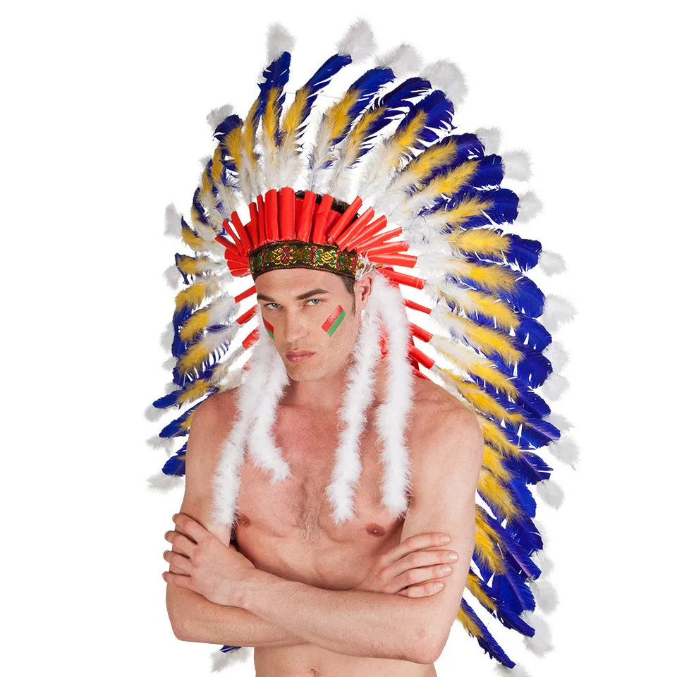 das-kost-mland-indianer-h-uptling-kopfschmuck-federn image 1