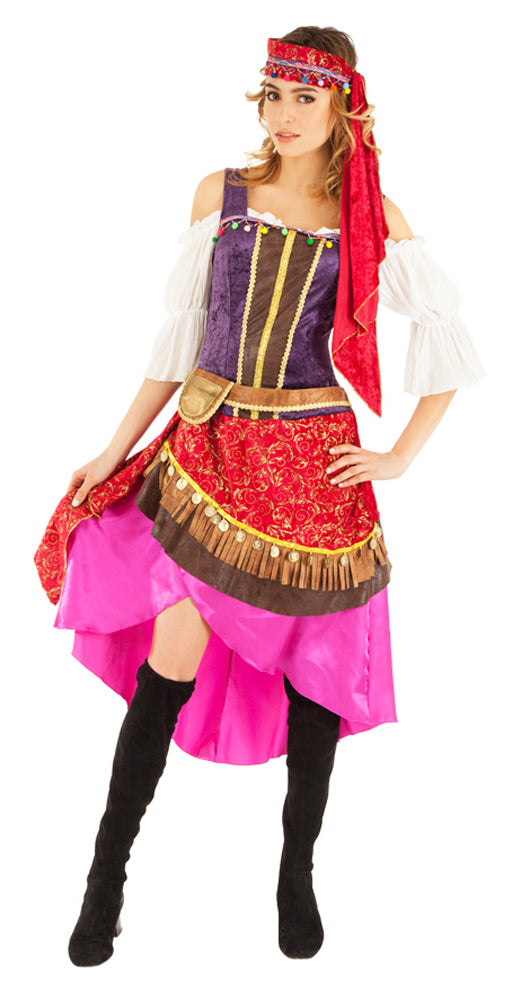 zigeunerin-gypsy-lady-kost-m-damen-kleid-mehrfarbig-gr-m image 1
